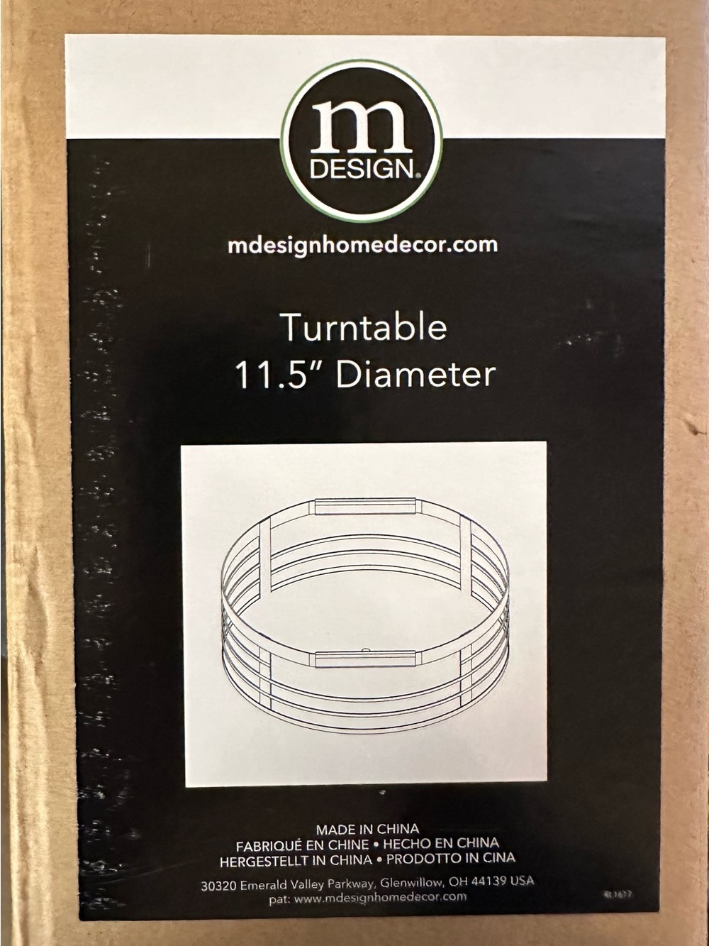 West Elm Black Rotating Turntable Tray